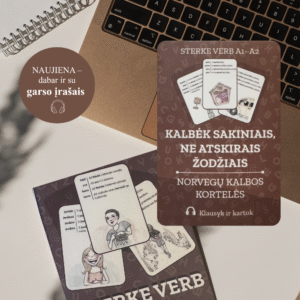 Norvegų kalbos kortelės „STERKE VERB“A1-A2